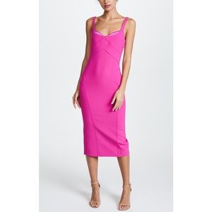 Cinq a Sept Mies Jolie Pink Seamed Midi Dress NWT